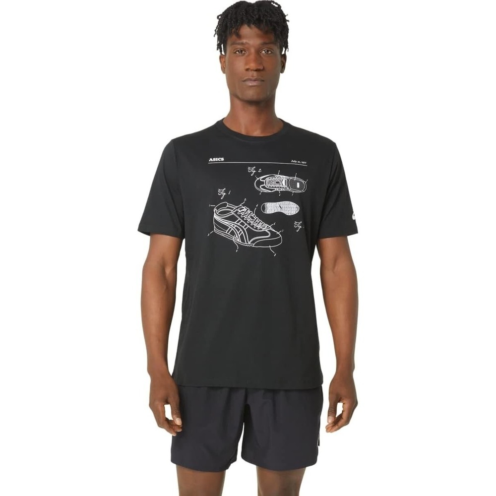 ASICS® (Men's XL)‎ Shoe Schematic T-Shirt in Black/White